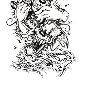 Evil Clown Tattoo - Etsy