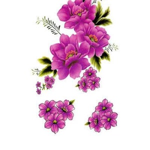 Lavender Blooms and Butterfly Flower Temporary Tattoos