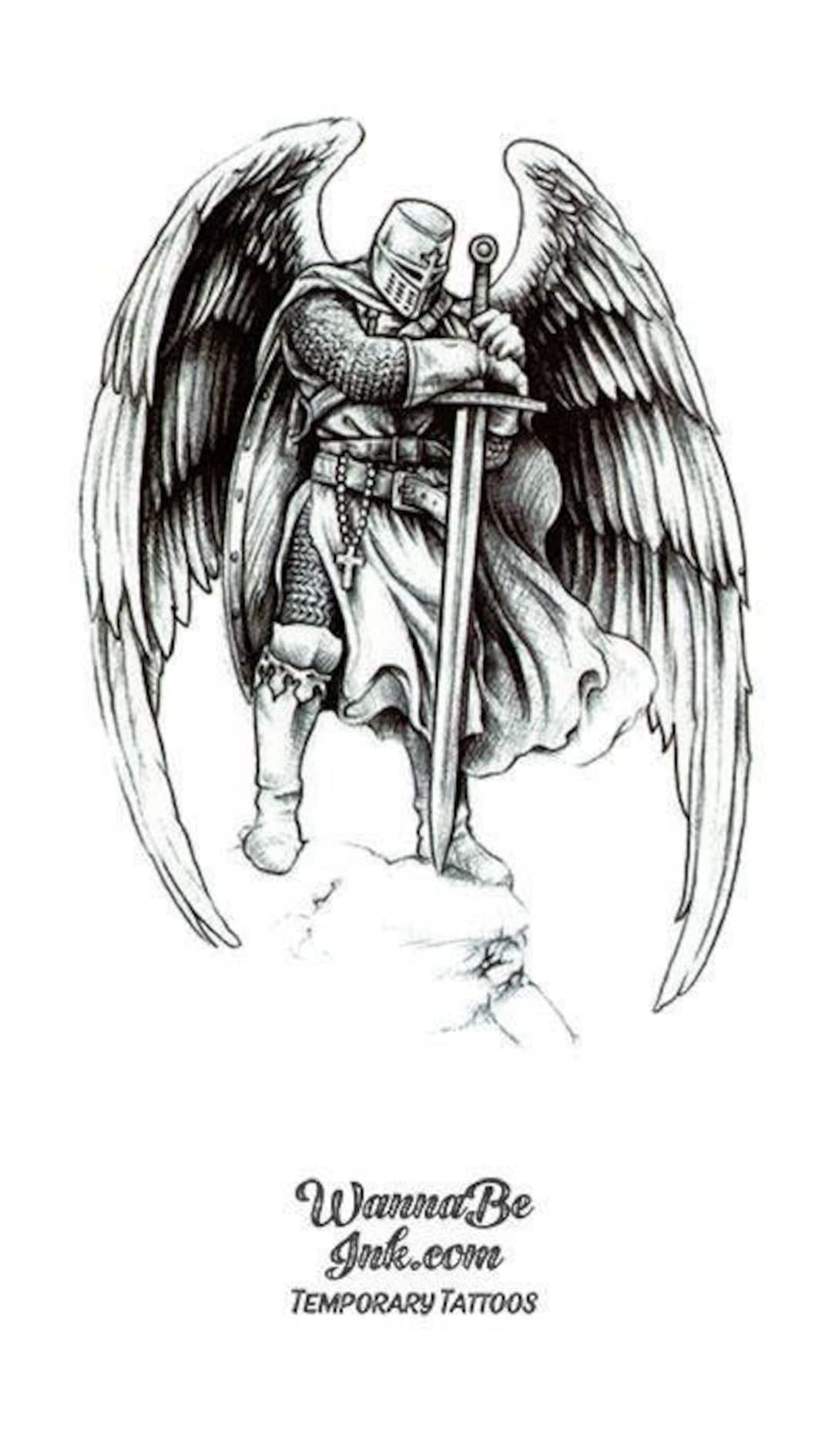 Upload Your Tattoo Design  Momentary Ink  Angel tattoo designs Warrior  tattoos Angel warrior tattoo