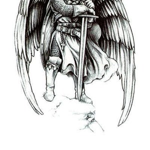 Kniender Engel, Krieger und Schwert Besten Temporäre Tattoos