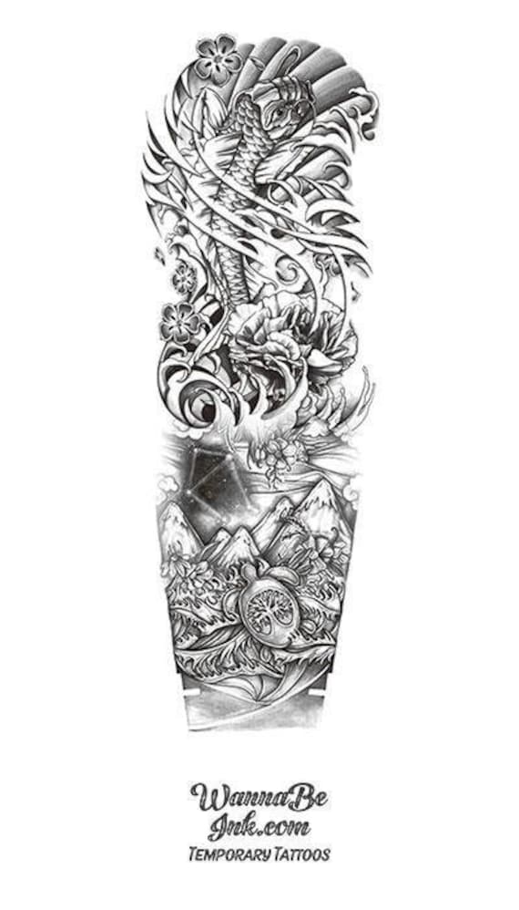 dragon koi fish tattoo forearm