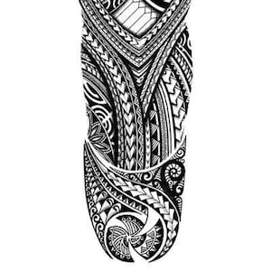 Tatouages temporaires sur les manches à motif géométrique tribal polynésien