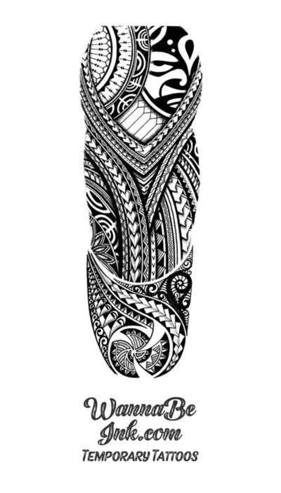Polynesian Tribal Geometric Pattern Temporary Sleeve Tattoos - Etsy New Zealand Polynesian Tribal Geometric Pattern Temporary Sleeve Tattoos - Etsy New Zealand