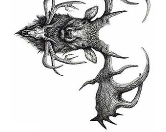 Elk Tattoo - Etsy Australia