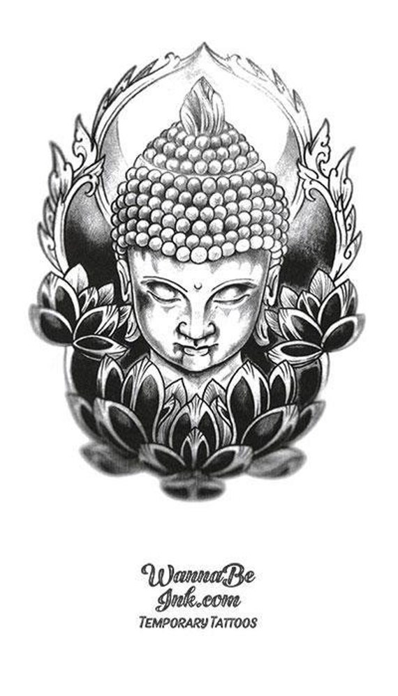 Buddha und LotusBlüten Schrein Beste Temporäre Tattoos Etsy