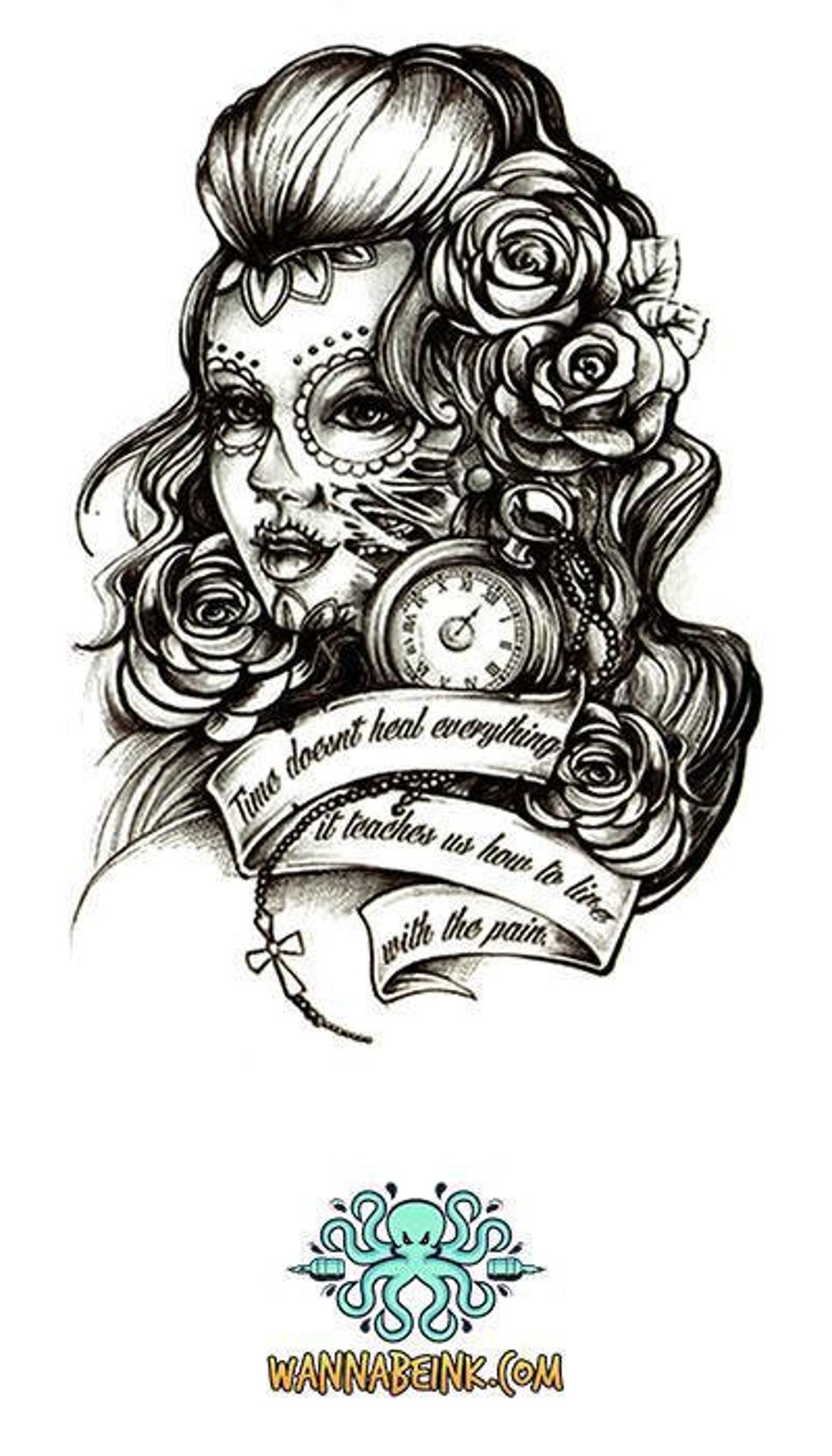 Sugar Skull Tattoo: Black & Grey Magic