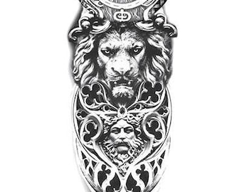 African Lions Greek God Temporary Sleeve Tattoos - Etsy Israel African Lions Greek God Temporary Sleeve Tattoos - Etsy Israel