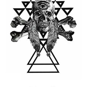 Indian Design Skull and Crossbones In Feathers Best Temporary Tattoos