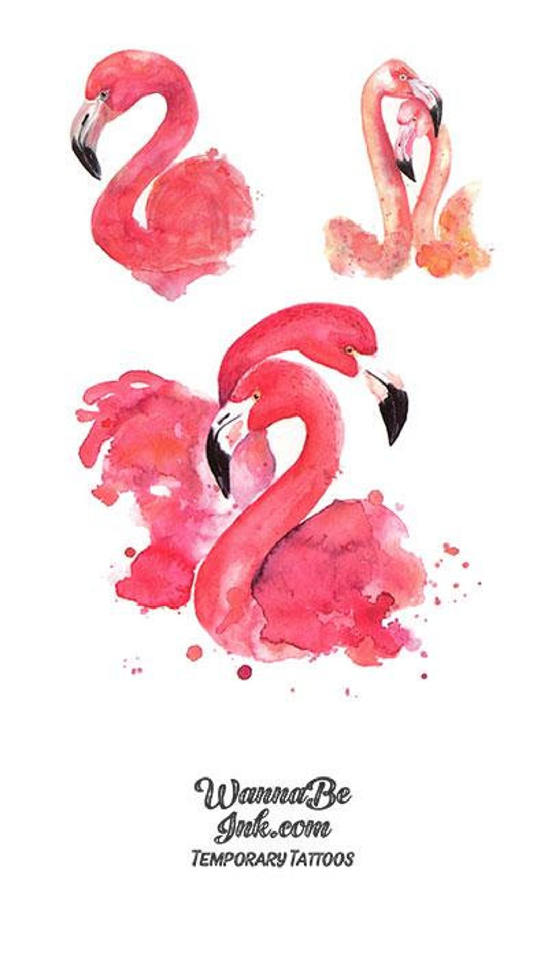 Pink Flamingos Best Temporary Tattoos - Etsy