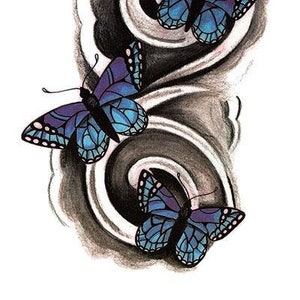 3 Blue Butterflies Best Temporary Tattoos