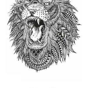Federmähnenlöwe, der brüllt Beste temporäre Tattoos