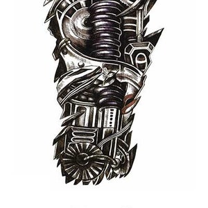 Temporary Tatoo Men Large Waterproof Temporary Arm Sleeve Tattoo Black Robot  Mechanical Tattoos Tribal Lion Head King Fox Design  Fruugo KR