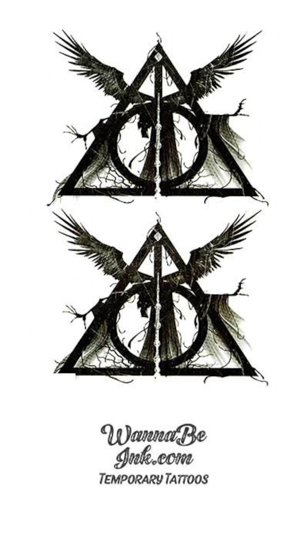 Wings on the Deathly Hallows Best Temporary Tattoos - Etsy Australia Wings on the Deathly Hallows Best Temporary Tattoos - Etsy Australia
