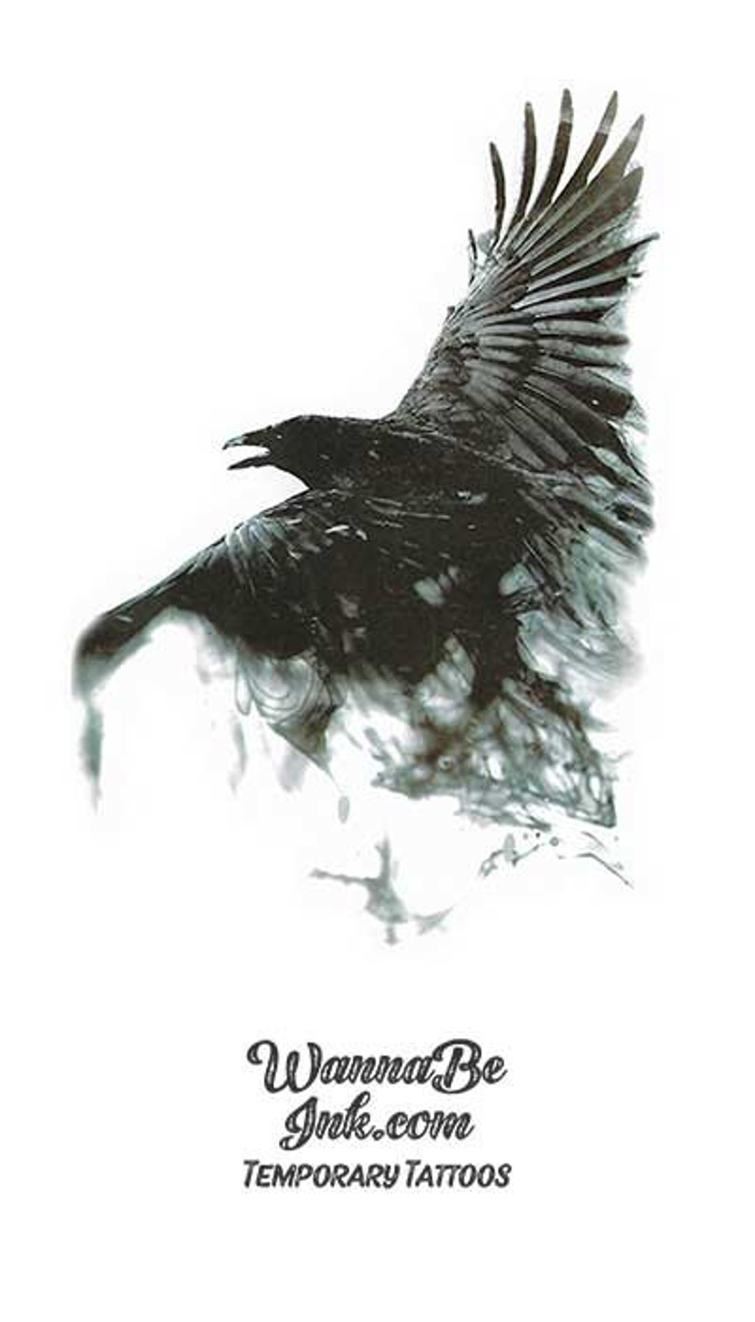 Melting Black Raven Best Temporary Tattoos - Etsy