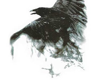 Melting Black Raven Best Temporary Tattoos