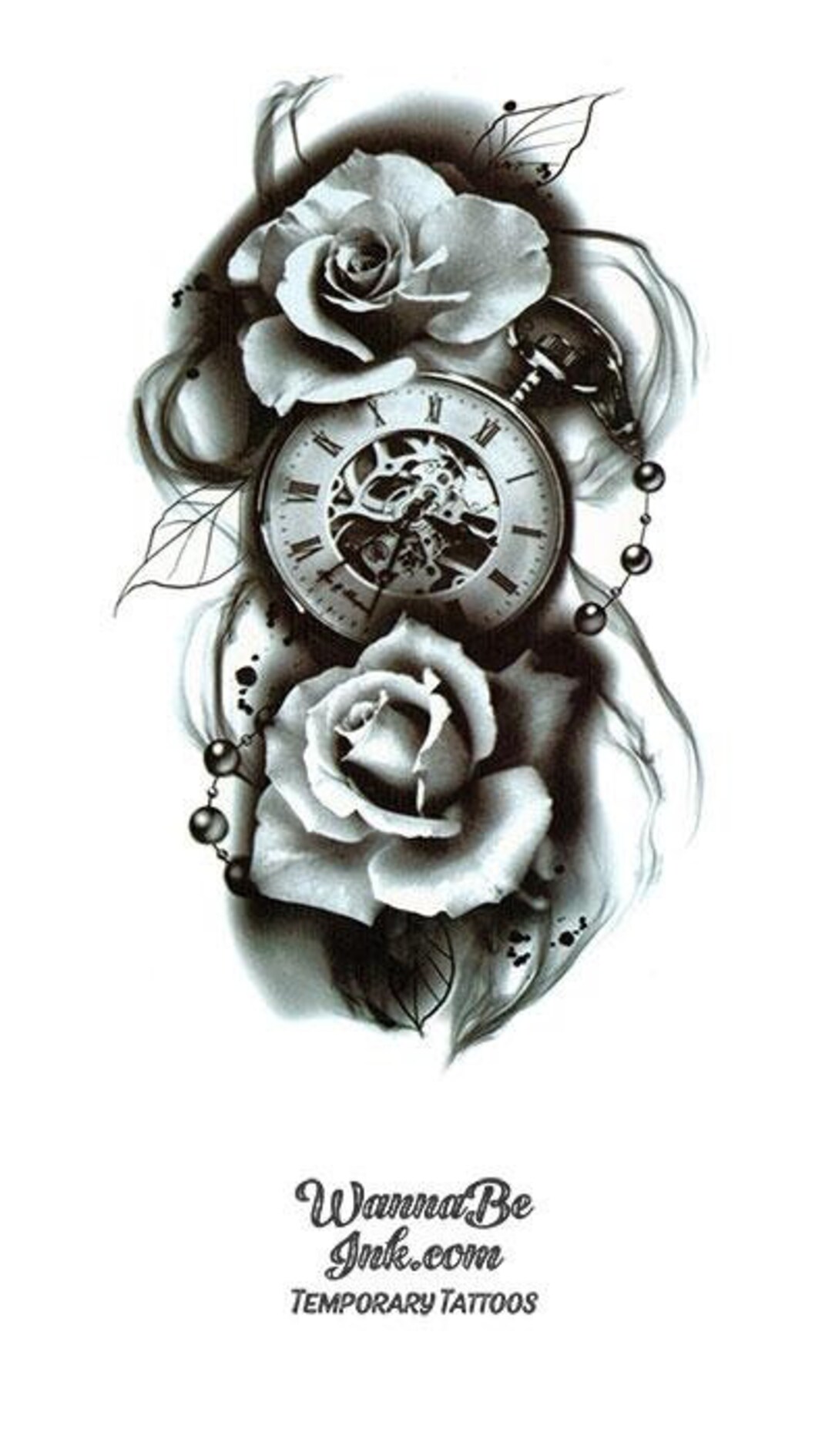 5 Rosen Tattoo Aufkleber Blau – Temporäre Haut-Tattoos, Wasserfest