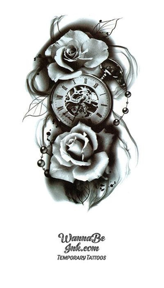 Doppelte Rosen auf Uhr Best Temporary Tattoos Etsy