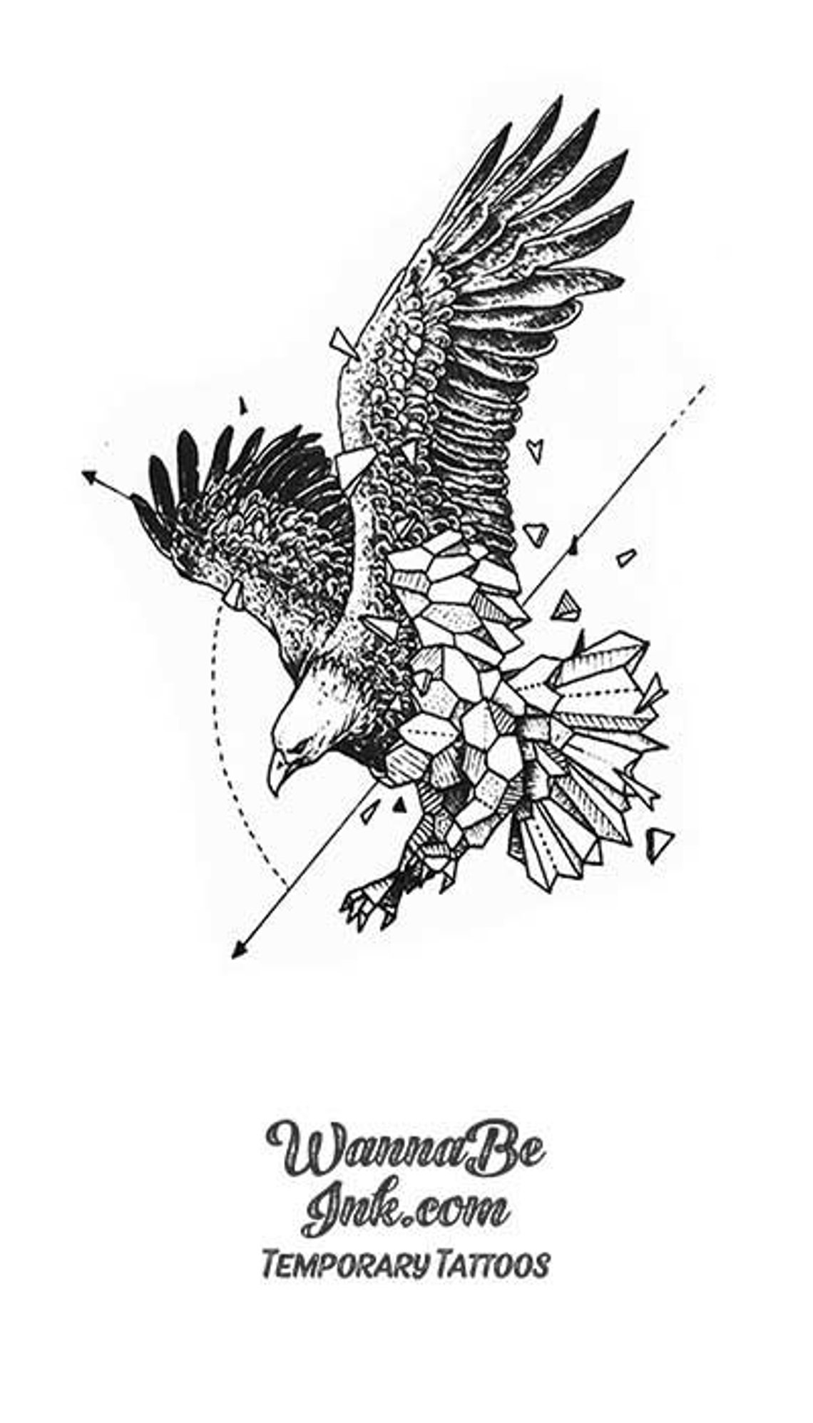 Glassed Eagle Best Temporary Tattoos Etsy