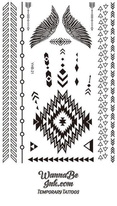 Wings Arrows Native American Triangle Geometric Henna Style - Etsy