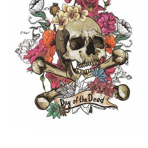 Skull And Cross Bones on Flowers Best Temporary Tattoos