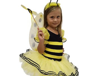 Costumes d’abeille Maya pour 1 à 8 ans, 4 tailles, livré avec des ailes et du bâton