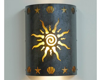 Nautical and Coastal Style Lighting with Sun Design- Made In America - Coastal Decor, Nautical Lanterns, Nautical Style