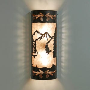 WL101G Rustic and Cabin Style Indoor Wall Light with Eagle Design- Made In USA- Rustic & Cabin Lighting,  Deer Lights - Multiple Colors