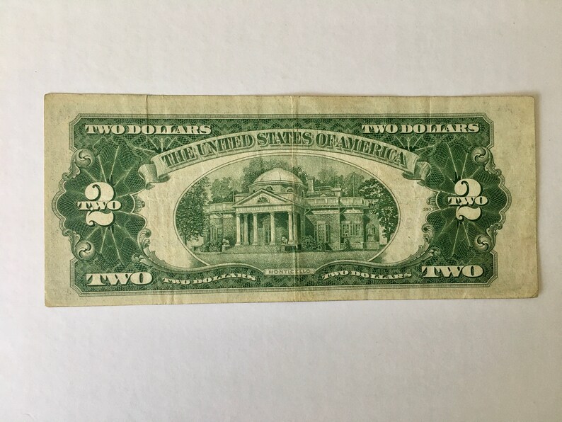 Rare Two Dollar Bill Red Seal Etsy
