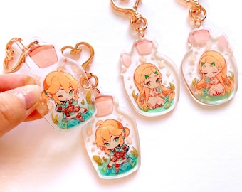 BOTW Zelda & Link Bottle Charms [Kamochiruu]
