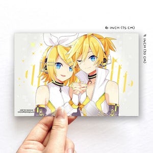 Cartão postal Vocaloid Rin e Len [Riyumii]