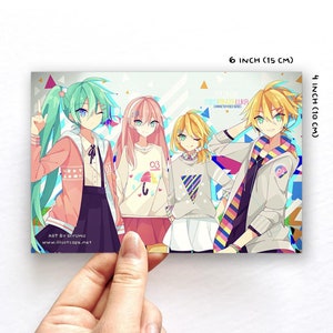 Cartão postal Vocaloid Miku x Rin x Len x Luka [Riyumii]