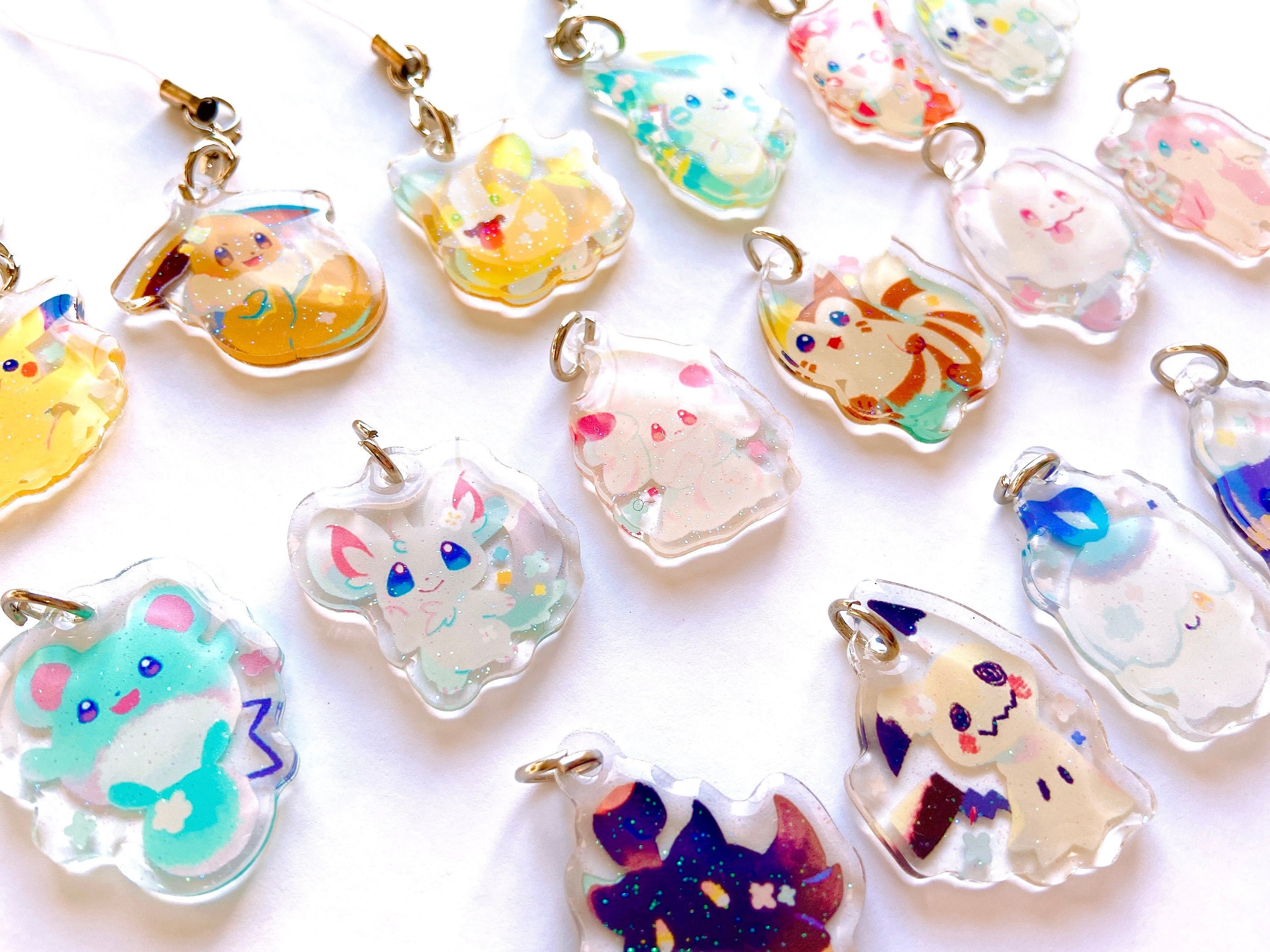Pokemon Mini Charms (1.5 Inch Clear Acrylic) [meowkuro] - Etsy