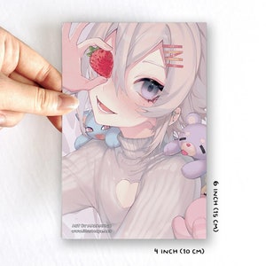 Carte postale ours fraise [Mazamuno]