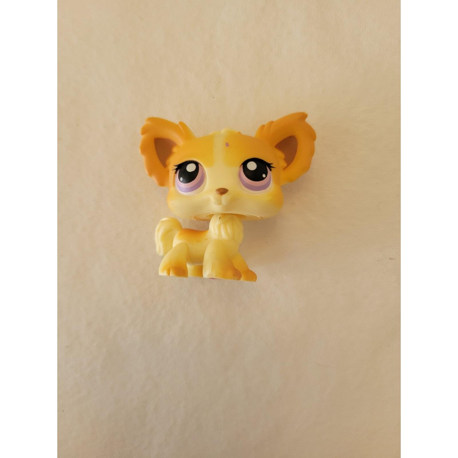 Figurine Littlest Pet Shop #1656 - Chiot Chihuahua Beige/jaune - Authentique LPS - Occasion