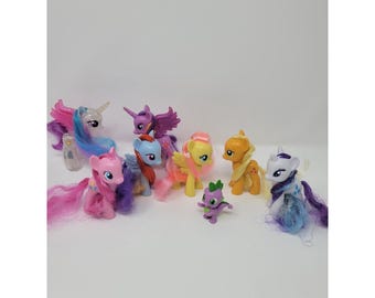 My Little Pony G4 Main Six lot MLP FIM Mane 6 Brushable 3'' Celestia See Photos