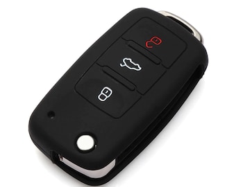 Funda de silicona para llave de coche Volkswagen, compatible con VW Polo, Passat B5, Golf 4, 5, 6, Jetta, Tiguan, Golf, CrossFox Plus, Eos, Scirocco, Beetle, regalo.