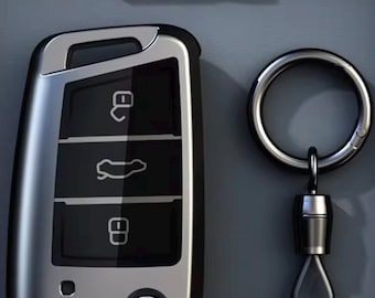 Funda de silicona gris titanio para llave abatible para Volkswagen - VW Polo, Golf 7, Passat, Jetta Remote