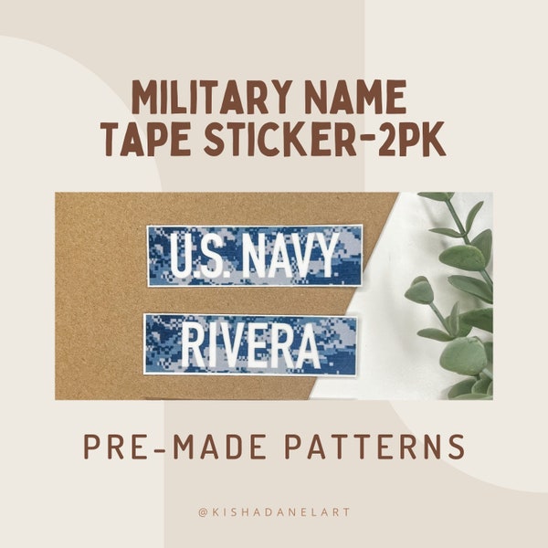 2 Pack Military Name Tape Stickers, Name Tape, Military, Army, Navy, AirForce, USMC, Free Shipping & Sticker Included