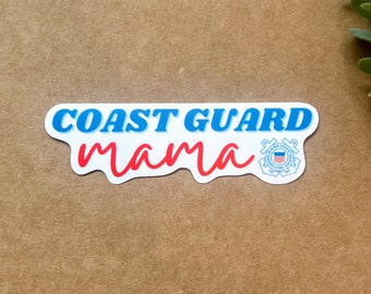 B1G1 Free Thank You Veterans Sticker, Vinyl USA Coast Guard Mama Sticker, Coastie Proud Mom, Weatherproof, Free Shipping, 4.4"x1.3"