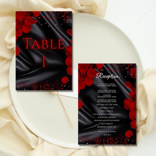 Printable Wedding Card Black And Red