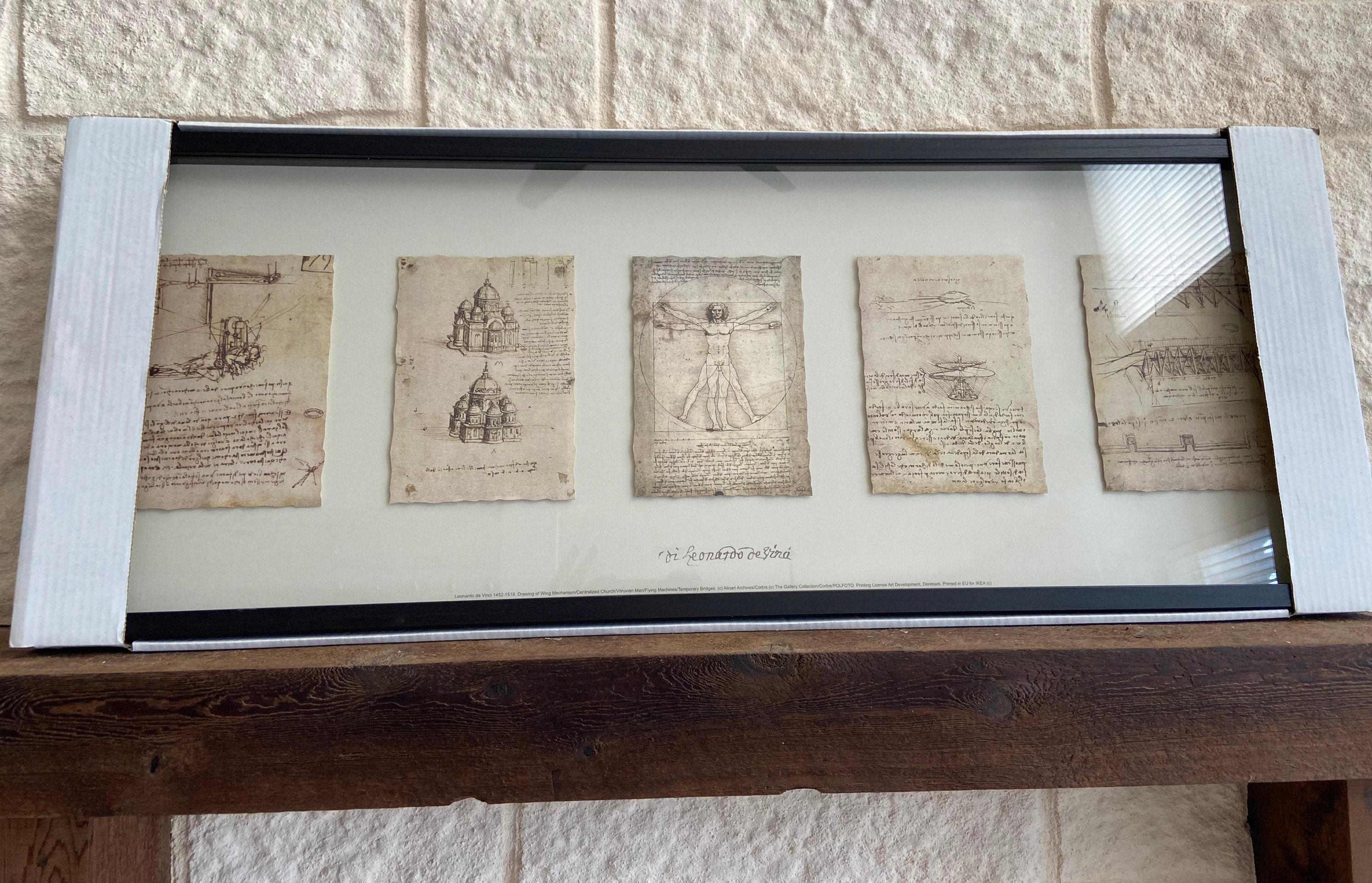 New - Ikea Olunda Leonardo Da Vinci Drawings Framed. - Etsy 日本