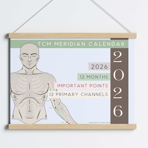 TCM Meridian Calendar 2026, Calendar For Chinese Medicine Practice Acupuncture Gift, Acupuncturist Office Decor, TCM Student Teacher