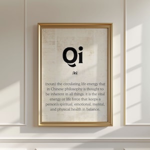 TCM Qi Definition Poster, Chinese Medicine Gift, Definition of Qi Chart Acupuncture Poster, Acupuncturist Office Decor Gift