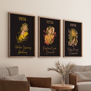 Ayurvedic Doshas Printable, Ayurveda Vata Pitta Kapha Dosha Poster Set, Well Being Poster, Holistic Health, Vata Pitta Kapha