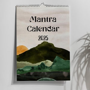 Citations de phrases de mantra sanskrit calendrier imprimable 2025, calendrier hindouisme mantras puissants, cadeau hindou, sanskrit imprimable, prière védique