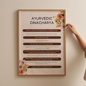 Ayurveda Schedule Poster, Ayurveda Dincharya, Daily Routine, Alternative Medicine Printable, Well Being, Holistic Health, Wall Decor