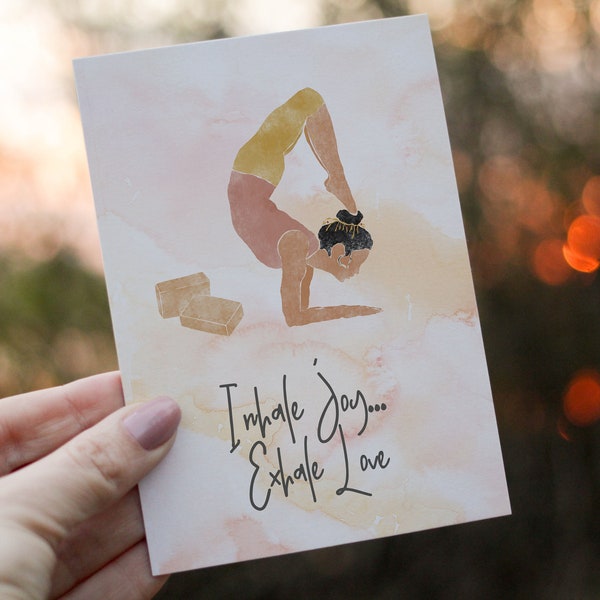 Greeting cards for yogis, yoga inspired greeting card, Handmade Yoga Stationary Card,  gift yoga lover, yoga teacher gift, printable card