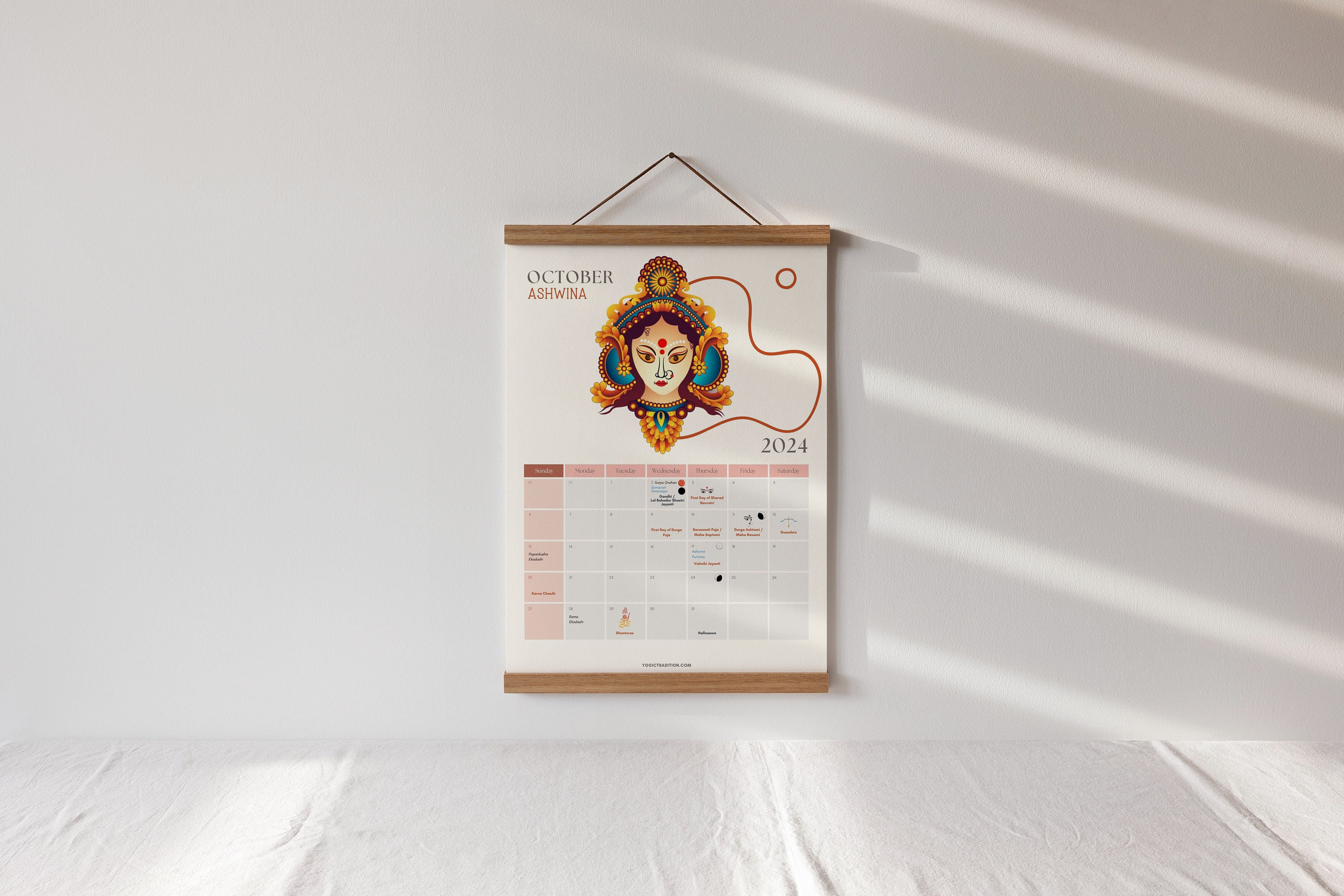 Hindu Calendar 2024 With All Hindu Festival Dates and Lunar Phases
