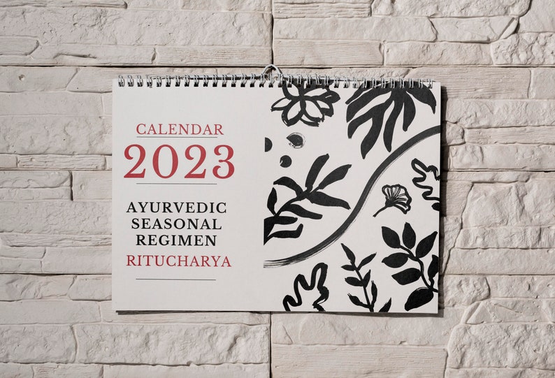 Ritucharya Ayurveda Printable Calendar 2023 and 2024 Minimal Etsy