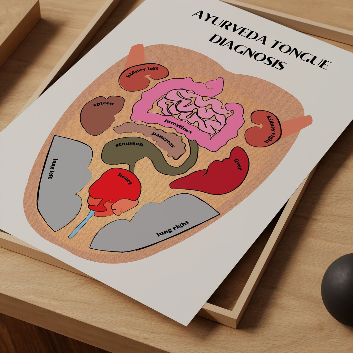 Ayurveda Tongue Diagnosis Chart Poster Book Planner Insert Etsy